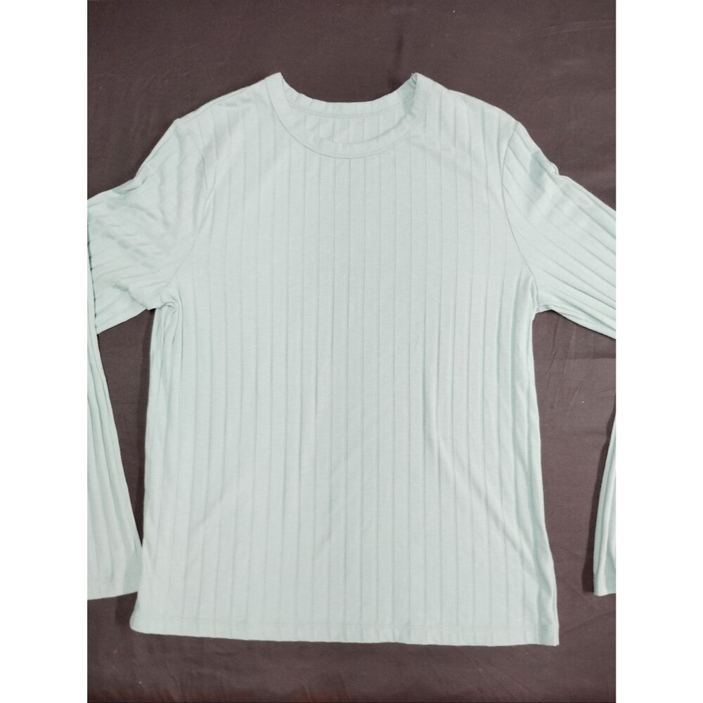 Cozy a new day Light Mint Ribbed Long Sleeve Sweater